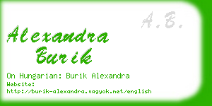 alexandra burik business card